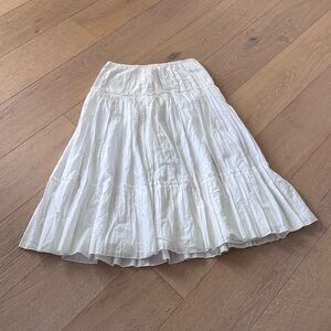 Talbots Midi White Cotton Skirt